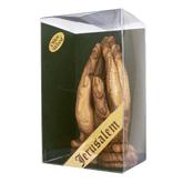 Handmade Figurine from Natural Olive Wood Prayer Hands from Bethlehem Souvenir 5,9"